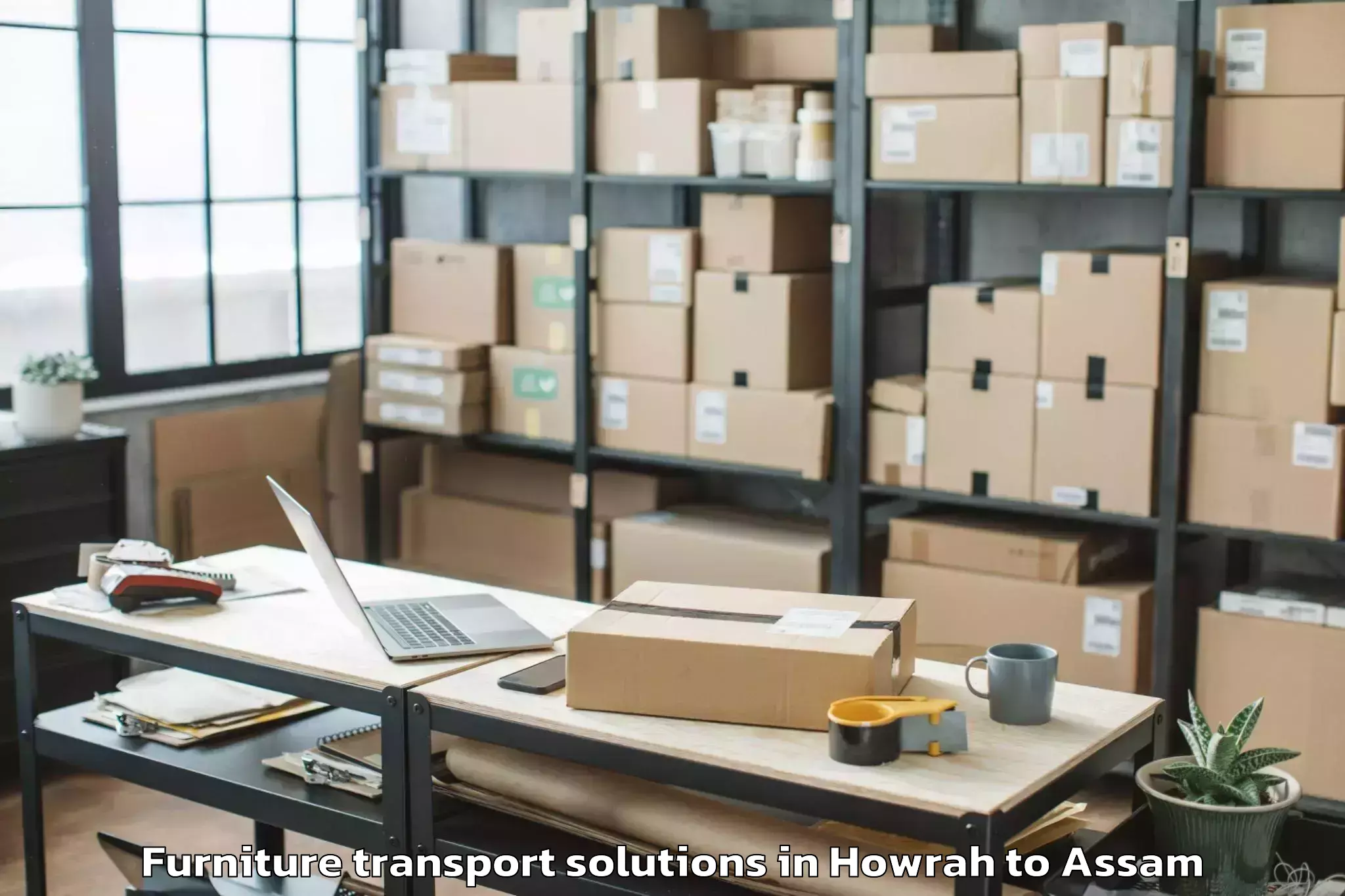 Reliable Howrah to Dibrugarh University Furniture Transport Solutions